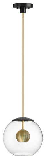 ET2 E25154 Nucleus 11"W LED Pendant - Black / Natural Aged Brass