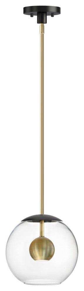 ET2 E25154 Nucleus 11"W LED Pendant - Black / Natural Aged Brass