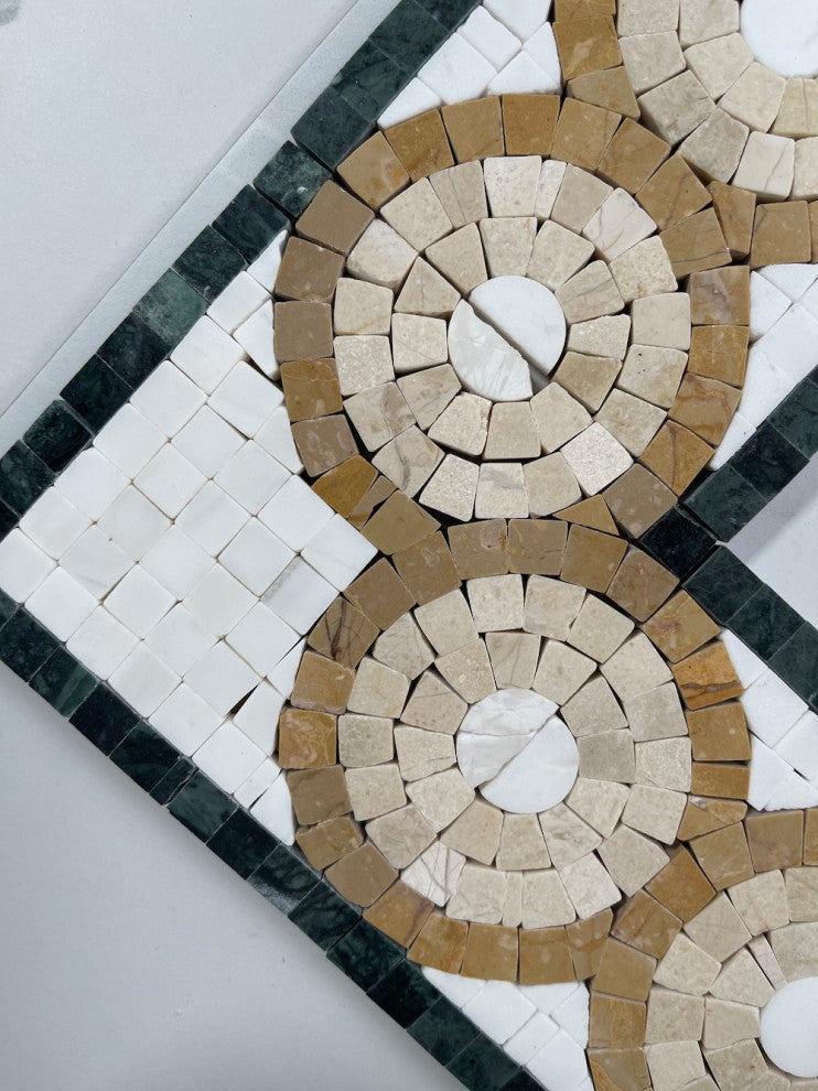 Marble Mosaic Border Accent Listello Tile Aura Gold 4x11 Polished, 1 piece