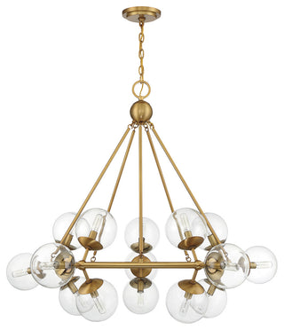 Orion 15-Light Chandelier, Warm Brass