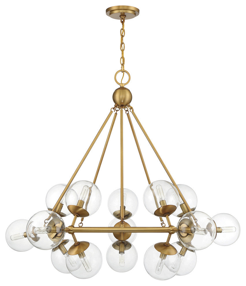 Orion 15-Light Chandelier, Warm Brass