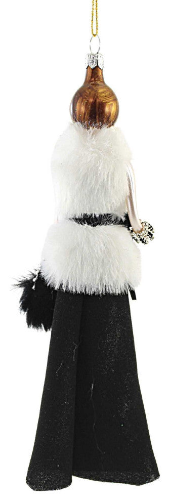 De Carlini Blakely In White Fur Jacket Ornament Italian Couture Diva Do7714