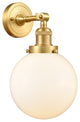 Beacon Sconce, Satin Gold, Matte White