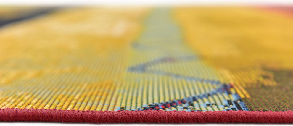 Unique Loom Multicolored Traditional Outdoor 5' 3 x 8' 0 Area Rug