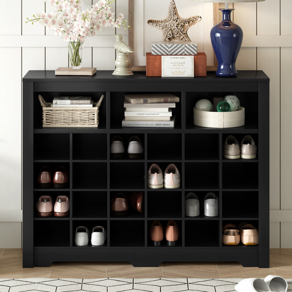 Gewnee Modern Shoe Cabinet with Curved Base