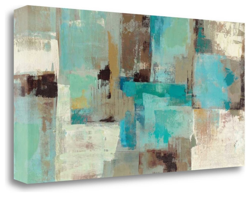 "Teal And Aqua Reflections V2" By Silvia Vassileva, Gallery Wrap Canvas