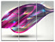 "Purple Associative Illustration" Art Metal Wall Art, 3 Panels, 36"x28"