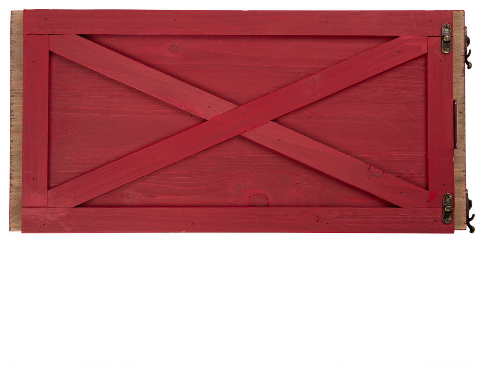 22"L Red Wooden Tree Collar