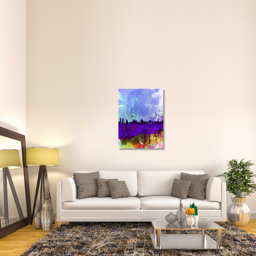 "Madrid Watercolor Skyline" Fine Art Print