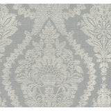 Silver and Gray Heritage Damask Wallpaper