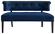 48" Navy Blue And Black Upholstered Velvet Bench