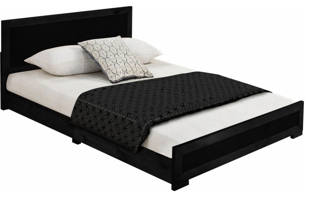 Black Wood King Platform Bed