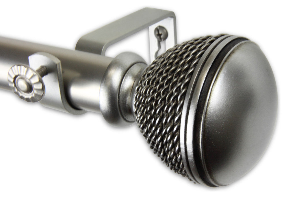 Woven 1" Curtain Rod, Satin Nickel, 28"-48"