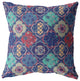 18 Navy Red Trellis Suede Throw Pillow