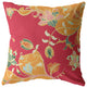 26" Orange Red Garden Indoor Outdoor Throw Pillow