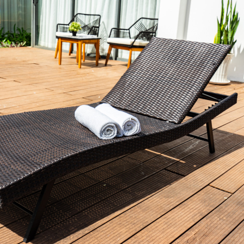 Twin Faro Chaise Lounge - Dark Brown