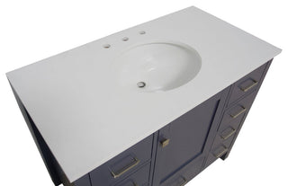 Horizon 42" Bathroom Vanity, Marine Gray, Engineered White