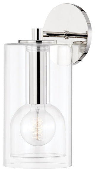 Belinda 1-Light 14" Wall Sconce, Polished Nickel, Clear Glass
