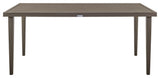 Grenada Outdoor Aluminum Gray Rectangle Dining Table