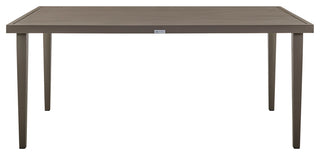 Grenada Outdoor Aluminum Gray Rectangle Dining Table