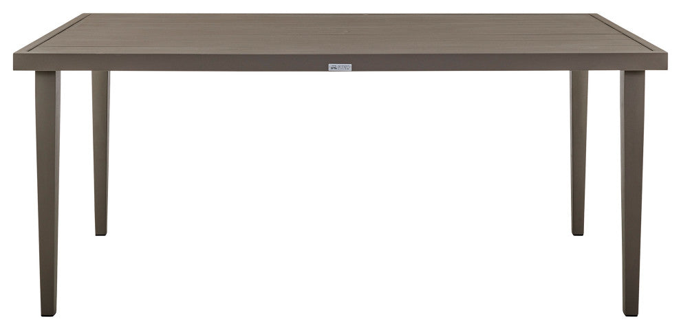 Grenada Outdoor Aluminum Gray Rectangle Dining Table