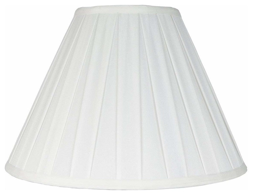 Empire Box Pleat Lamp Shade, 8x16x11", Off White