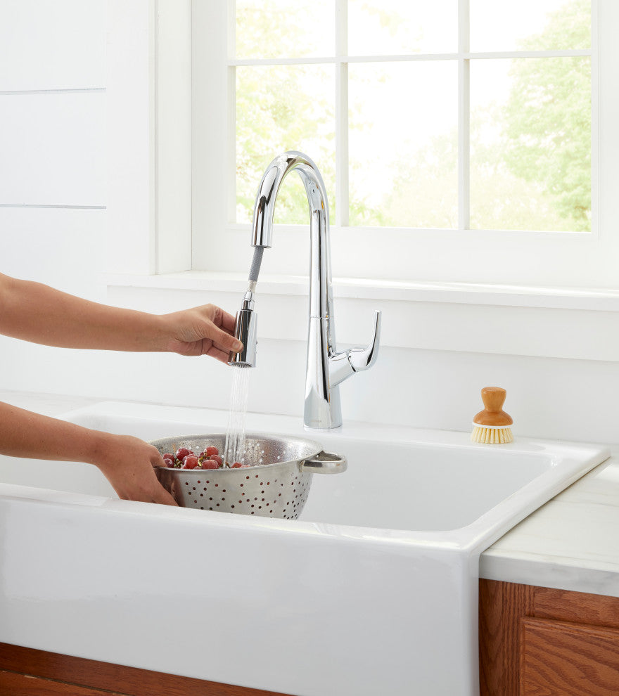 Vaughn Single Handle Pull-Down Kitchen Faucet, Chrome