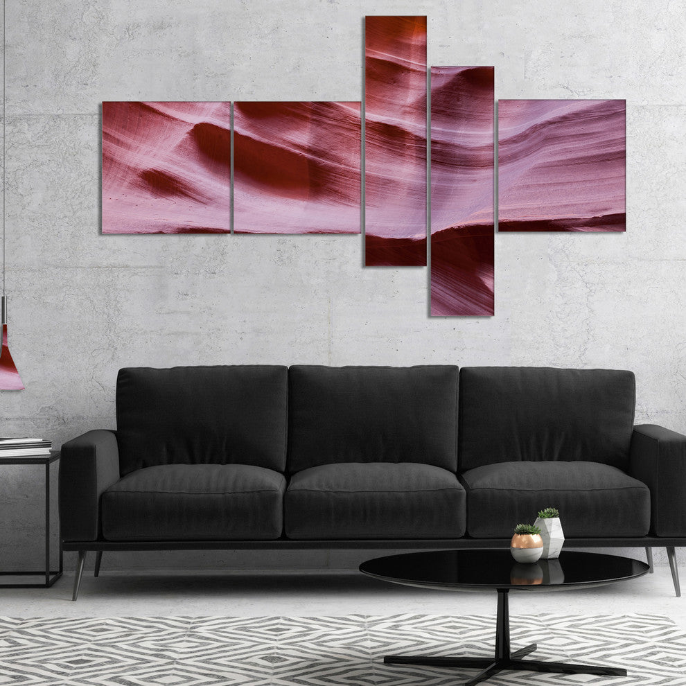 Upper Antelope Canyon Details, Landscape Photo Canvas Print, 60"x32", 5 panels