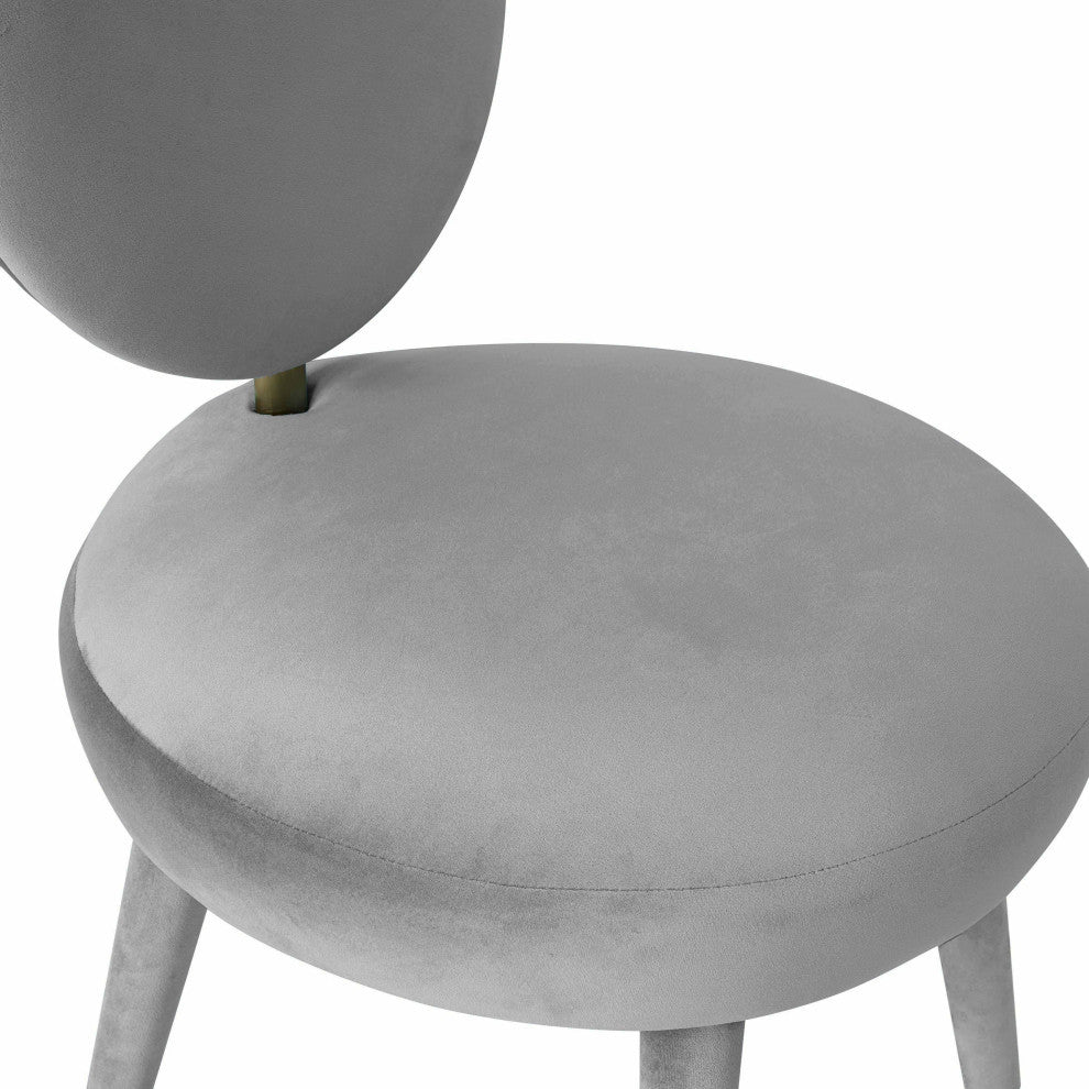 Kylie Light Gray Velvet Dining Chair, Light Gray