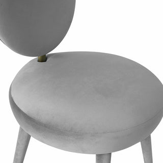 Kylie Light Gray Velvet Dining Chair, Light Gray