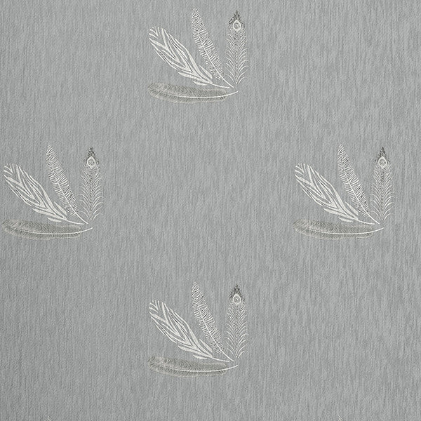 Feather Pattern Spring Chenille Rug, Gray, 5'x7'