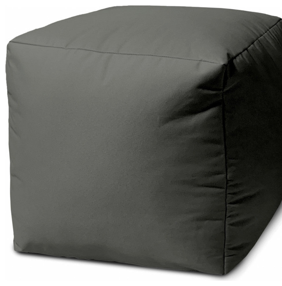 17  Cool Dark Gray Solid Color Indoor Outdoor Pouf Ottoman