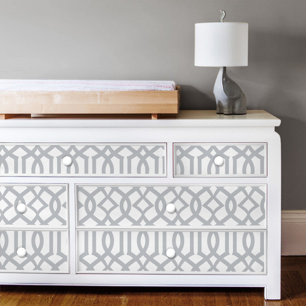 Avant Trellis Peel and Stick Vinyl Wallpaper, Gray, 24"w X 60"h