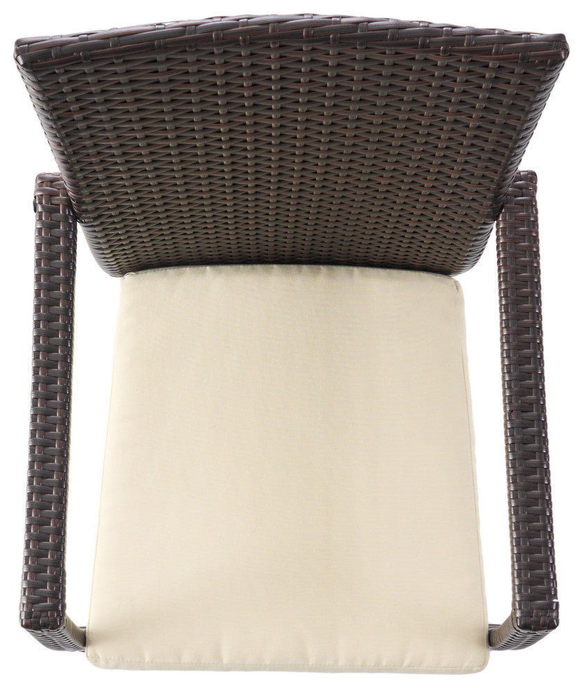 GDF Studio 7-Piece Landon Outdoor Dining Set With Teak Table and Brown Chairs