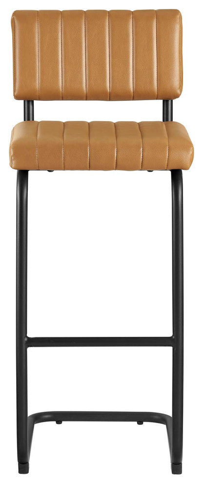 Parity Vegan Leather Bar Stools, Set of 2, Black Tan