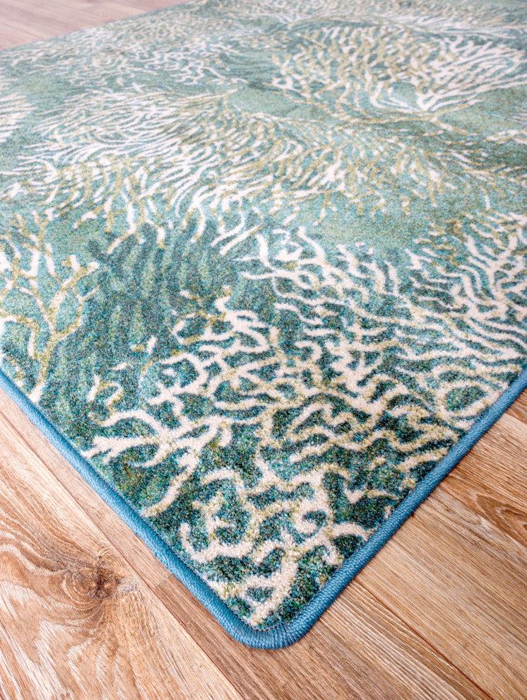 Oceanic Blooms, Aqua, 8' Round