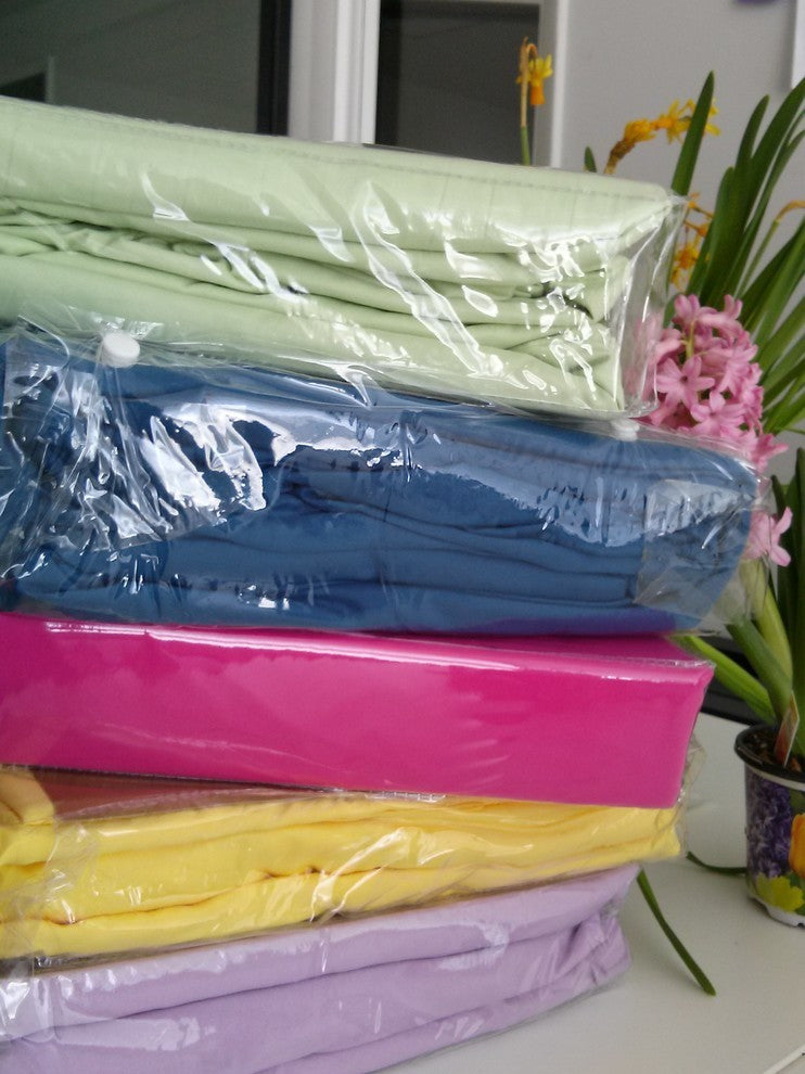 Solid Super Soft Colorful Bed Sheet Sets, Blue, Queen