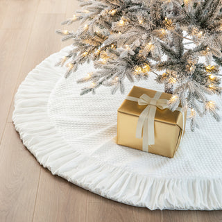 60"D Velvet Ruffled Christmas Tree Skirt