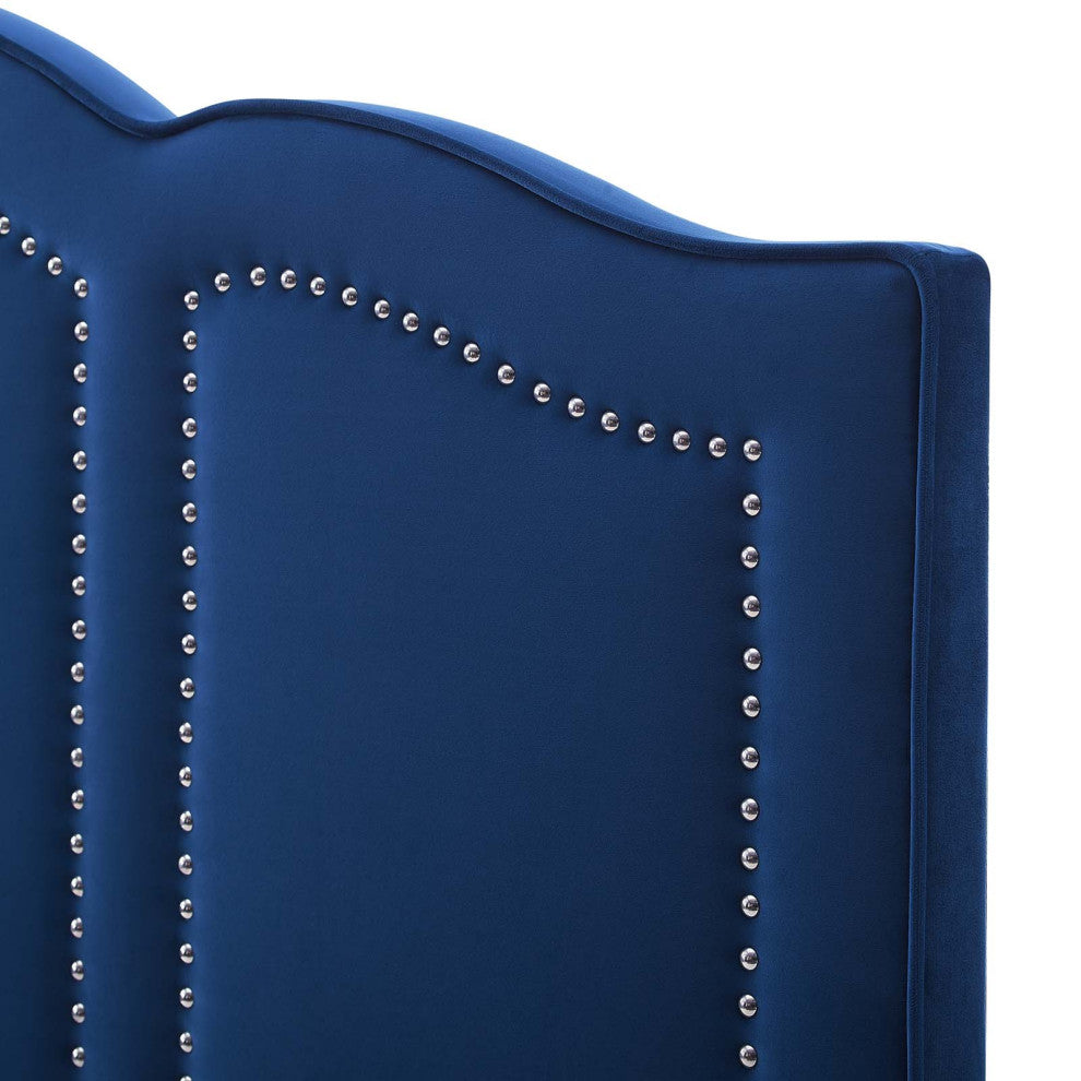 Headboard, Twin Size, Velvet, Blue Navy, Modern Contemporary, Bedroom Master
