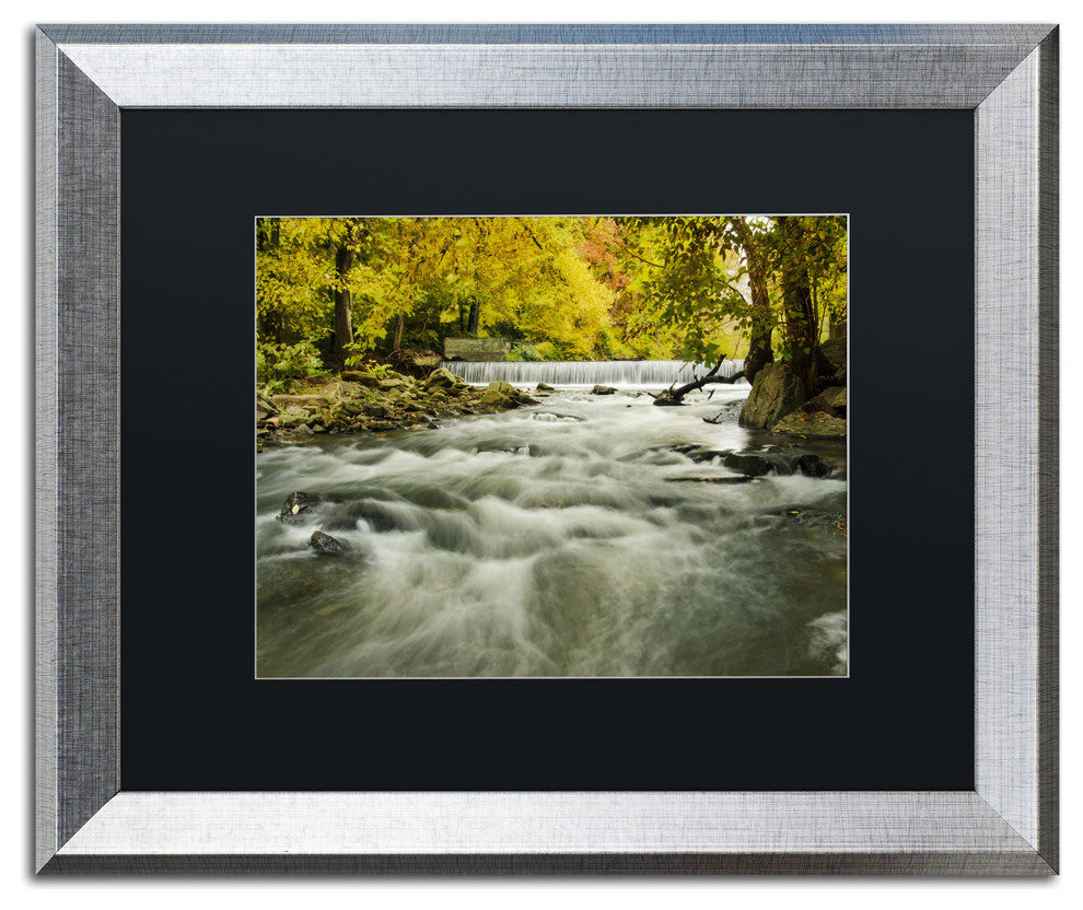 PIPA Fine Art 'Hoopes Falls in the Autumn' Matted Framed Art, 20x16