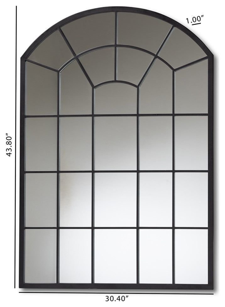 Modern and Contemporary Black Metal Accent Wall Mirror