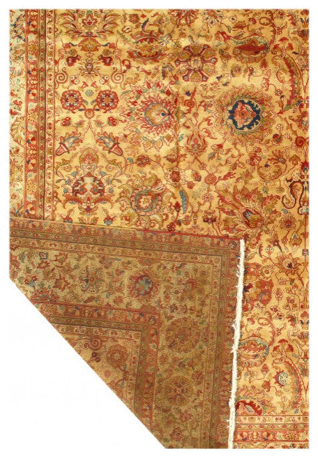 Gold Color Fine Hand Knotted Agra Rug 12'x18'