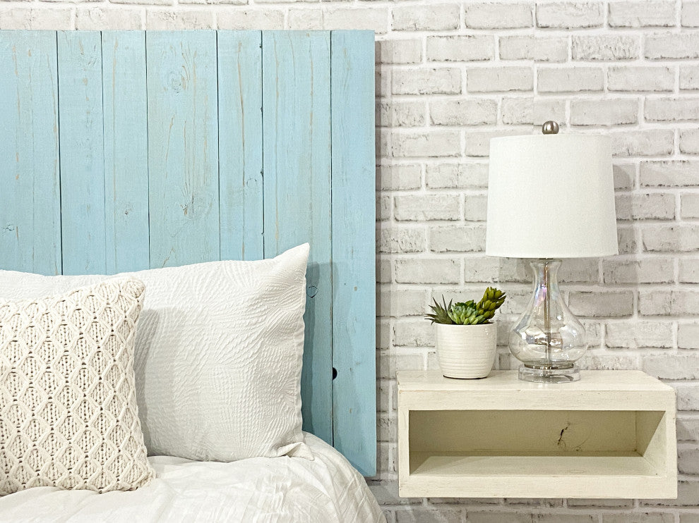 Handcrafted Headboard, Leaner Style, Baby Blue, Queen