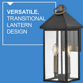 Lark 81524 Rhett 2 Light 18" Tall Outdoor Wall Sconce - Black