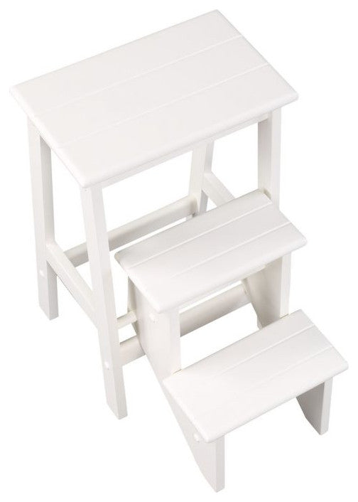 24" Step Stool, White