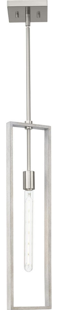Boundary Collection 1-Light Modern Pendant, Brushed Nickel