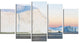 Greenland Ices of Polar Regions, Seashore Canvas Wall Art, 60"x32", 5 Panels
