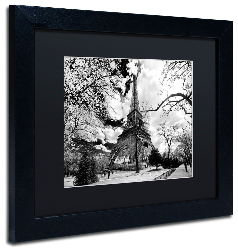 Philippe Hugonnard 'Eiffel Tower', Black Frame, Black Mat, 14x11