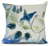 Windy Bloom, Floral Print Pillow, Navy Blue, 26" x 26"