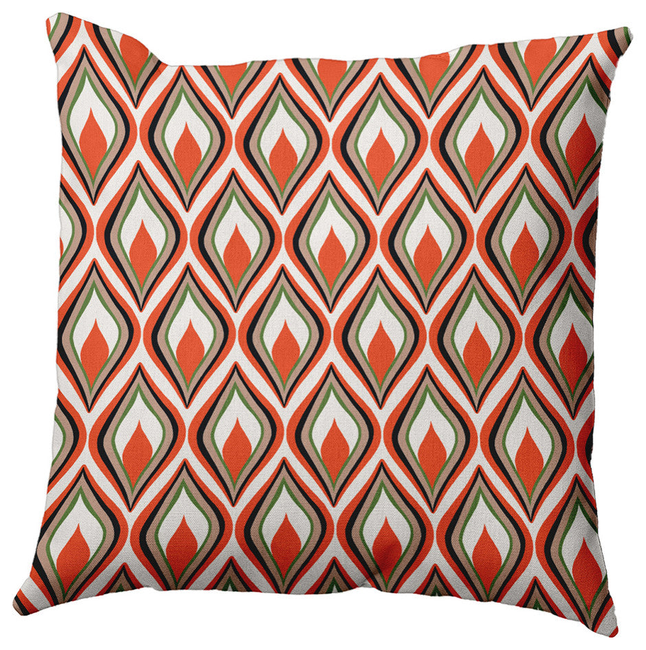 Feathers Accent Pillow, Harvest Orange, 20"x20"